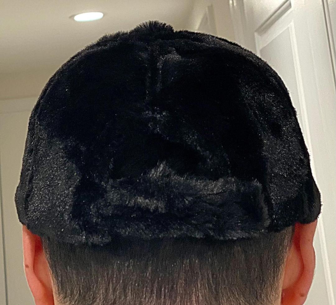 BLACK FAUX FUR UNISEX ADJUSTABLE BASEBALL CAP