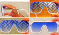 BLUE MIRRORED SUNGLASSES