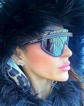 BLACK OVERSIZED MIRRORED SUNGLASSES