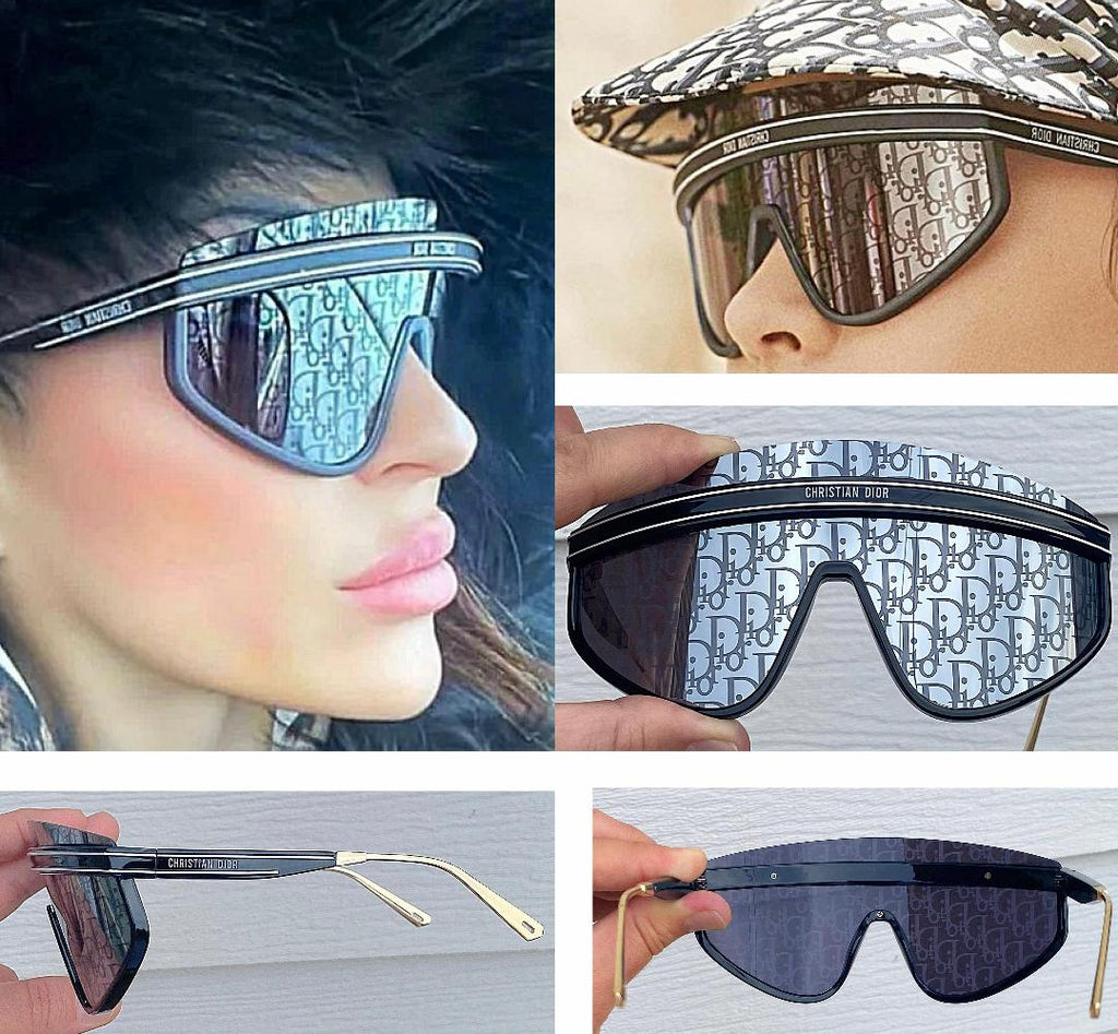 BLACK OVERSIZED MIRRORED SUNGLASSES