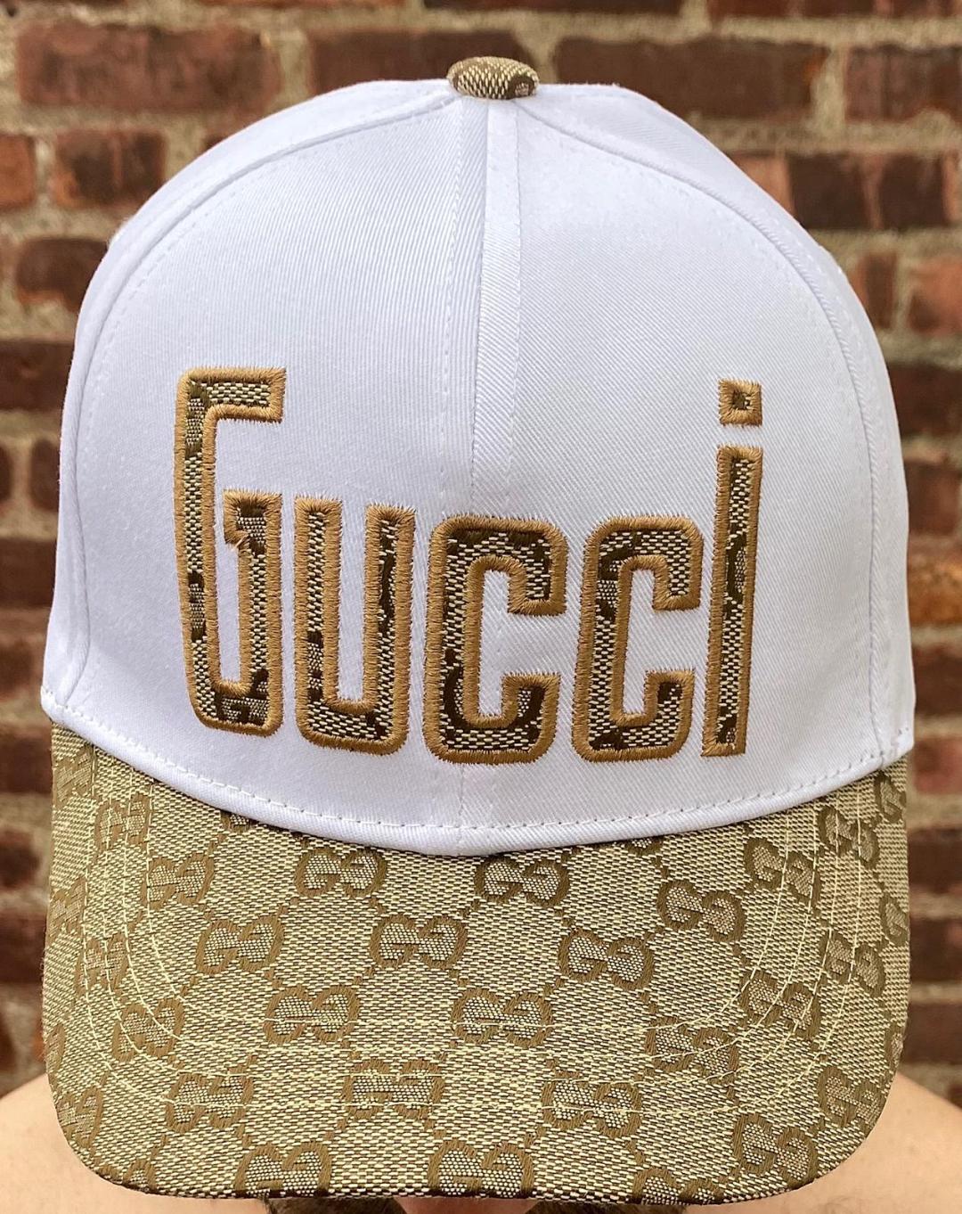 WHITE AND BROWN UNISEX ADJUSTABLE BASEBALL CAP
